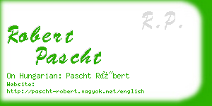 robert pascht business card